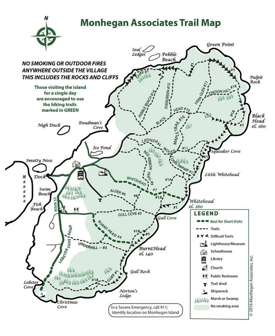 About Our Trails Monhegan Associates Inc   The Trail Map 2016 